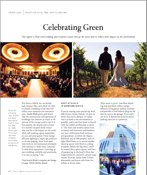 My piece in the Spring Summer issue profiles six Washington wedding venues 